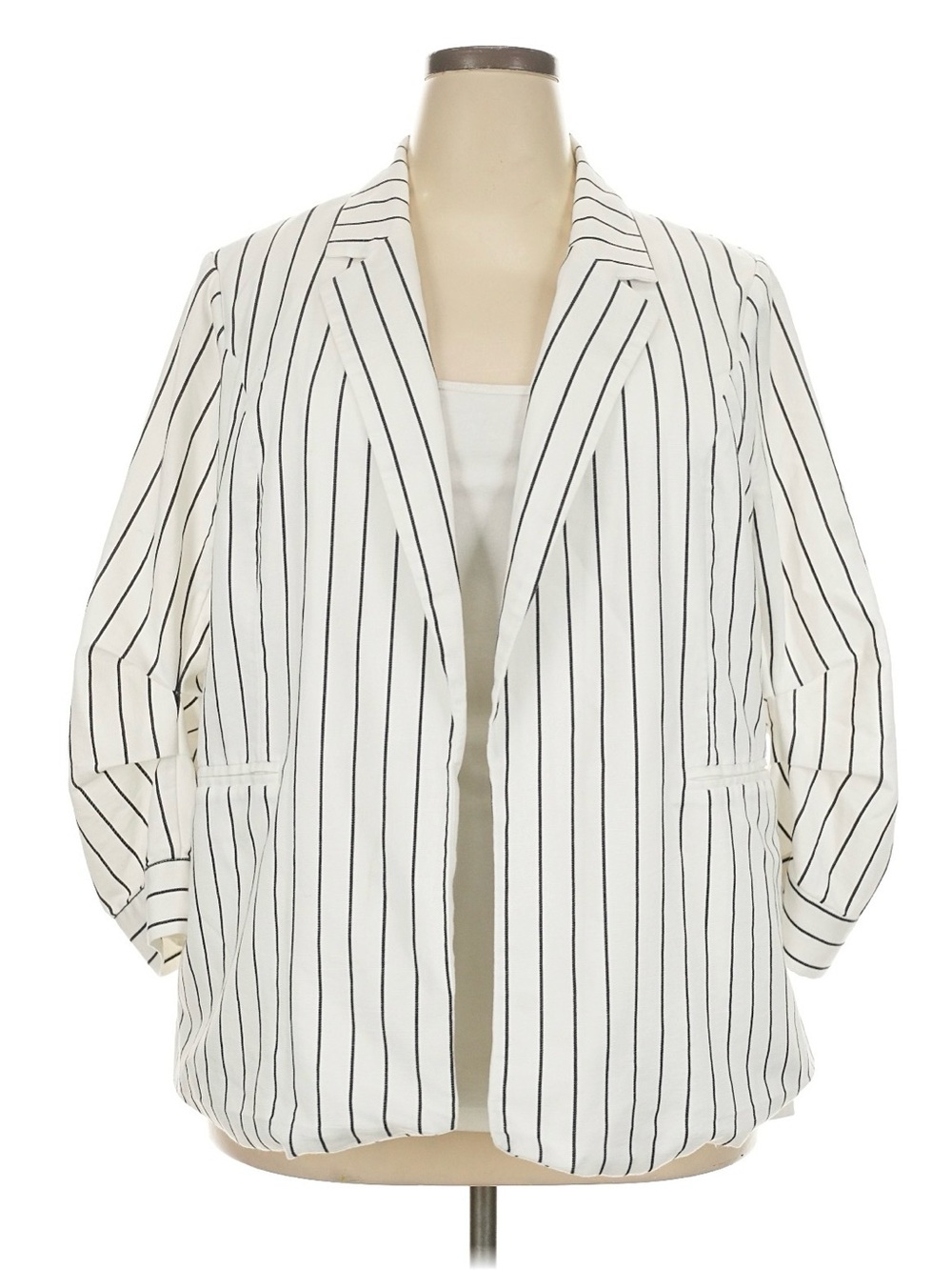 Skies are Blue 3X white black striped blazer